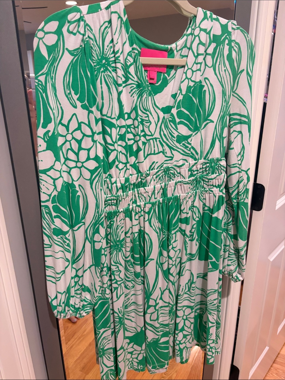Lilly Pulitzer Green and White Floral Casual Dress